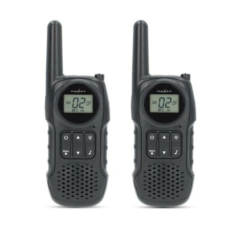 Nedis TK1050 PTT/VOX Walkie-Talkie Funkgerät set wiederaufladbar, bis zu 10 km, schwarz