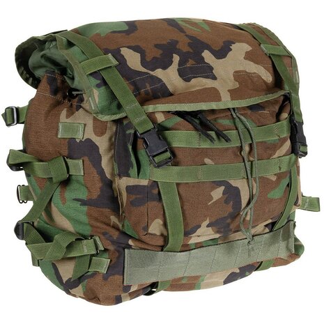 US army Rifleman combat Main bag Molle II 60L,zonder draagstel, Woodland camo