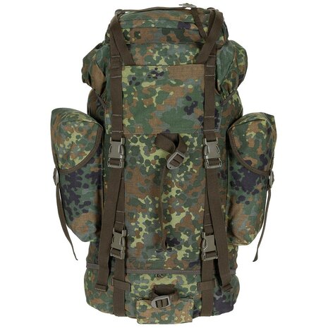 Duitse Bundeswehr combat veldrugzak 65L met zijtassen, flecktarn