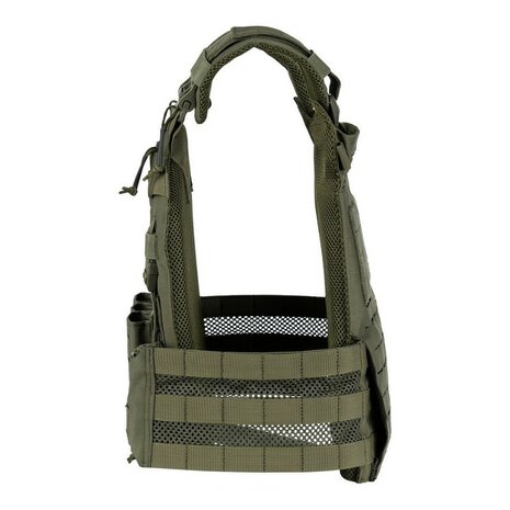 101 Inc QR plate carrier vest lasercut Molle, rapid release, legergroen