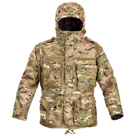 DEFCON 5 SAS commando jas, Smock, met capuchon, winddicht, Multicam