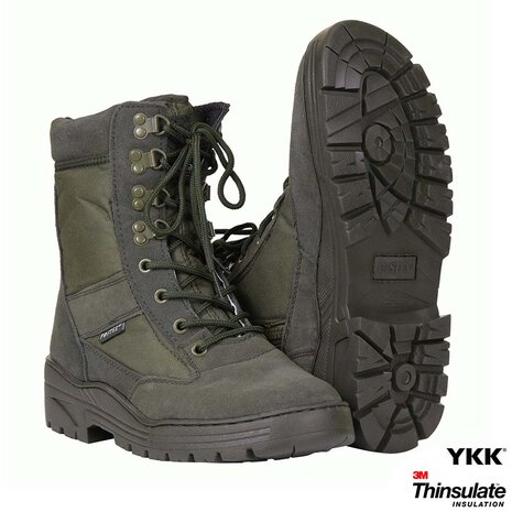 Fostex Sniper Boots hoch mit YKK-Reißverschluss, Cordura, 3M Thinsulate-Futter, oliv grün