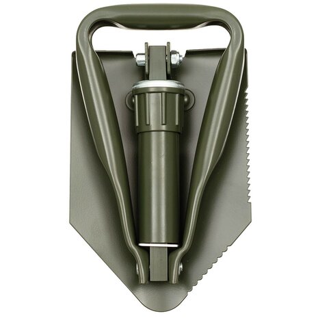 Bundeswehr Klappspaten / Feldschaufel 3-teilig groß mit Tasche, oliv grün