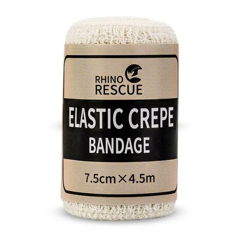 Rhino rescue elastisch gaasverband / crepe, 7.5 cm x 4.5 m