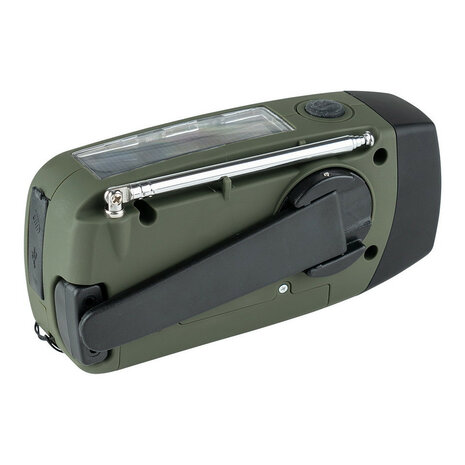 Fosco solar emergency radio AM/FM with LED lamp and battery, OD green