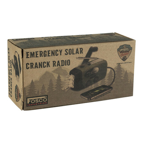 Fosco solar emergency radio AM/FM with LED lamp and battery, OD green