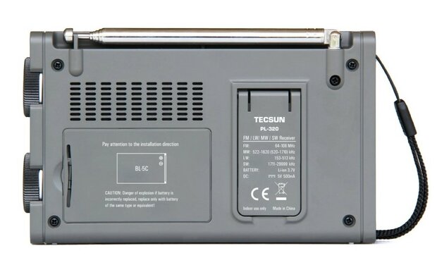 Tecsun PL-320 Multiband-Weltradio FM/SW/MW/LW mit BL-5C Akku