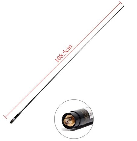 HYT RH-660S telescopic FM antenna, SMA-F, 144/430 MHz, 108CM