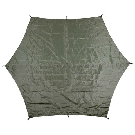 MFH Bâche / Couverture hexagonale, polyester 210T, vert olive, 340 x 310 CM
