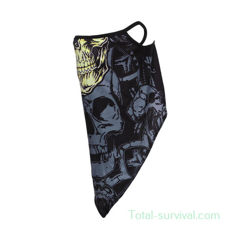 101 Inc Gezichtsmasker met oorlus gele skull style 10