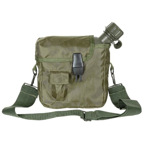 MFH US Collapsible Water canteen  2QT / 1,9L incl. cover with alice clips, OD Green