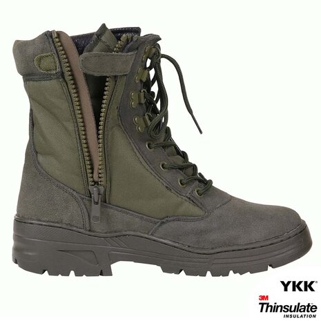Fostex Sniper Boots hoog met YKK rits, Cordura, 3M Thinsulate voering, legergroen