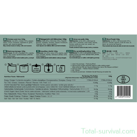 Tactical Foodpack Kip en Rijst 100G