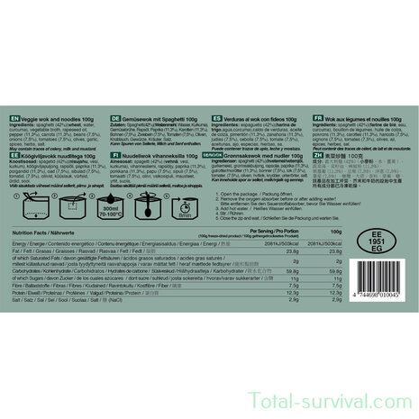 Tactical Foodpack Veggie Wok and Noodles 100G