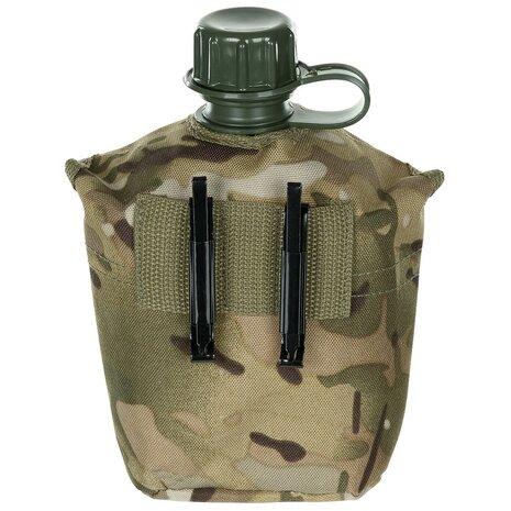 US canteen 1L with cover and alice clips, MTP Operation camo, BPA free