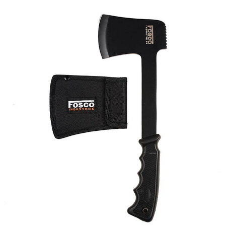 Fosco compacte lichtgewicht bijl metaal 29CM met hoes, zwart