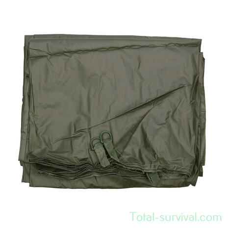 TF-2215 Tarp / Afdekzeil, 210T polyester rip-stop, legergroen, metaalogen, 300 x 300CM