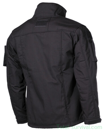 MFH Fleecejas "Combat", Rip stop, zwart