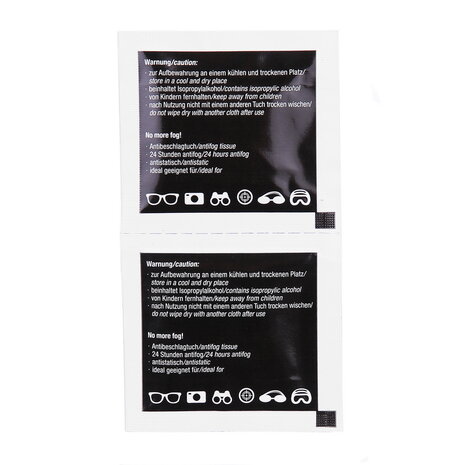 Swiss Eye Fog-Stop lens wipes, box of 30 pieces