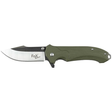 Fox outdoor Bushcraft klapmes met G10 handvat, olijfgroen