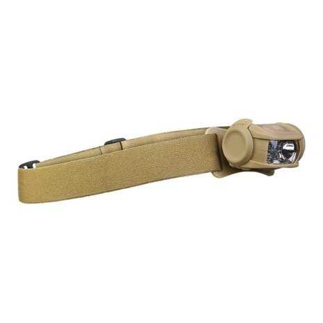 Mil-Tec tactische LED hoofdlamp 4-kleuren, 3x AAA, coyote tan