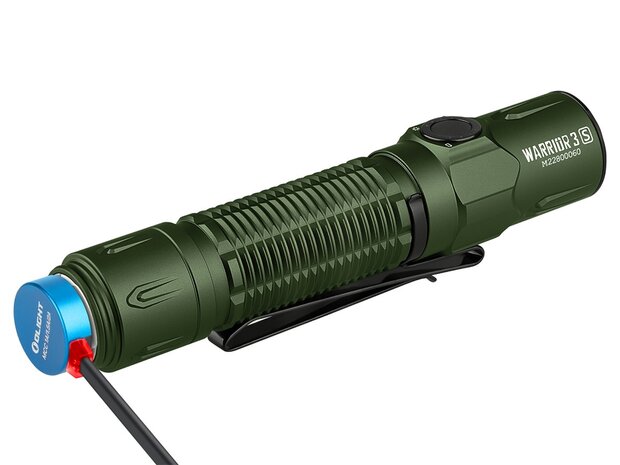 Lampe de poche tactique LED Olight Warrior 3S OD Green IPX8, rechargeable 5000mAh
