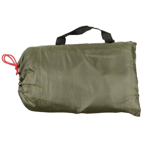 MFH Tarp / Afdekzeil, 190T polyester, legergroen, metaalogen, 400 x 500CM