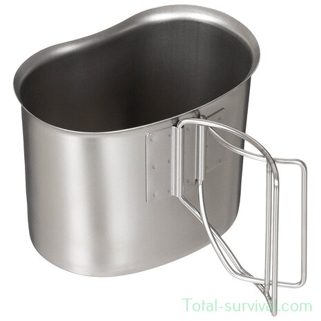 Tasse de cantine MFH US, acier inoxydable, poignées pliables