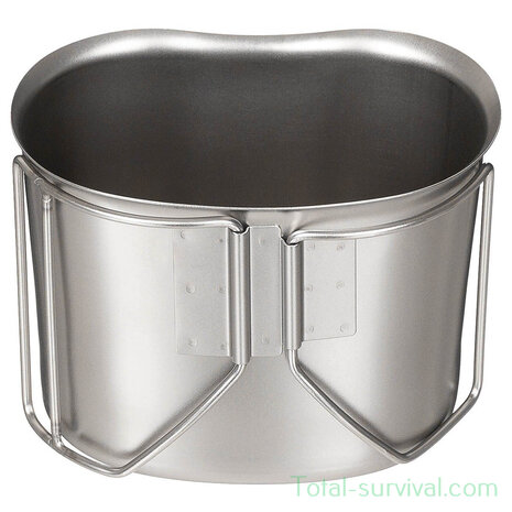 Tasse de cantine MFH US, acier inoxydable, poignées pliables