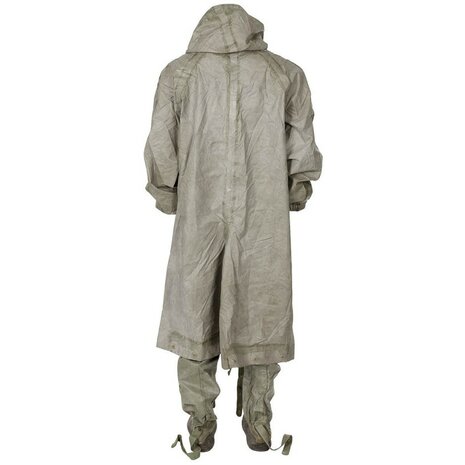 Poolse NBC/CBRN protective rubber coverall set 2-delig met draagtas, grijs