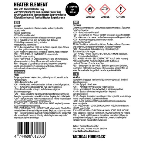Tactical Foodpack Heater bag met element