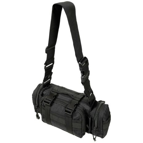 Sac banane et besace, tactique, noir