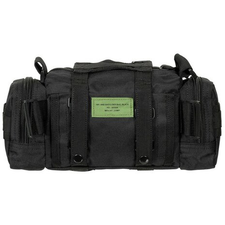 Sac banane et besace, tactique, noir
