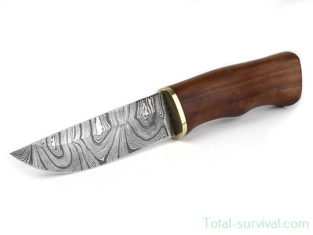Couteau Njord Oskar Damast Bushcraft lame fixe manche palissandre