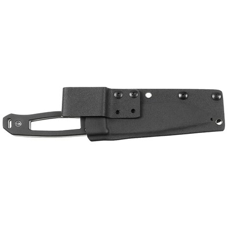 Fox outdoor Scorpion Survival mes met G-10 handvat en vuursteen, Kydex schede, zwart/grijs