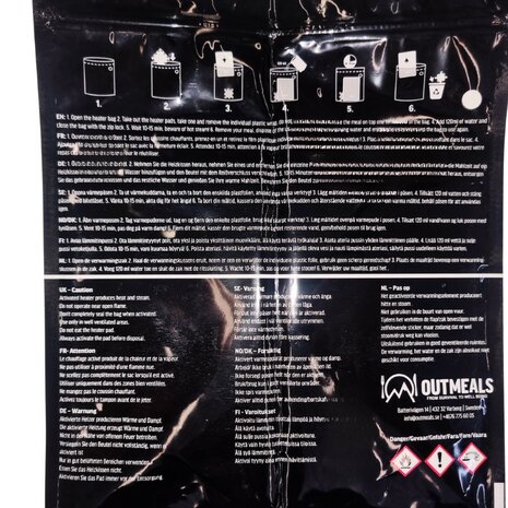 Out meals Heater bag met 2 heating pads