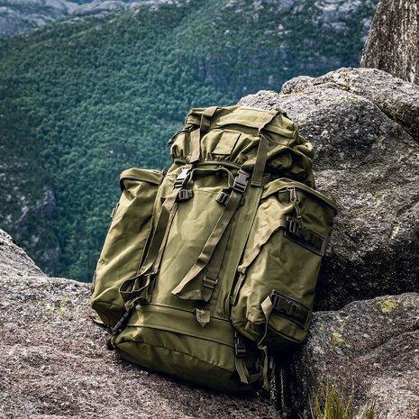 Sac à dos commando 101 Inc, 86l, avec sacs latéraux daybag, vert olive