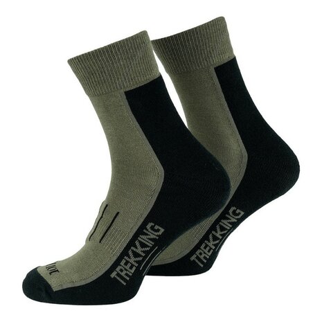 101 Inc Coolmax trekking sokken, olijfgroen, terry zool