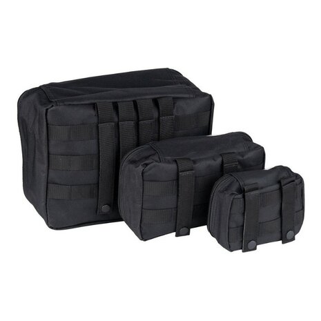 101 Inc Packing Cubes organizers transparant, set van 3 stuks, zwart