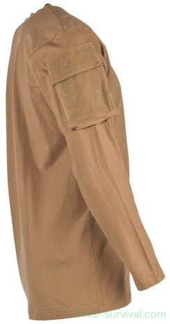 MFH US Langarmhemd mit Ärmeltaschen, coyote tan