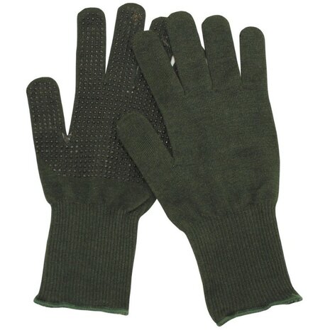 Bennet contact combat dotted gloves, Nomex III Aramide FKNX13/G/PD/KW, legergroen