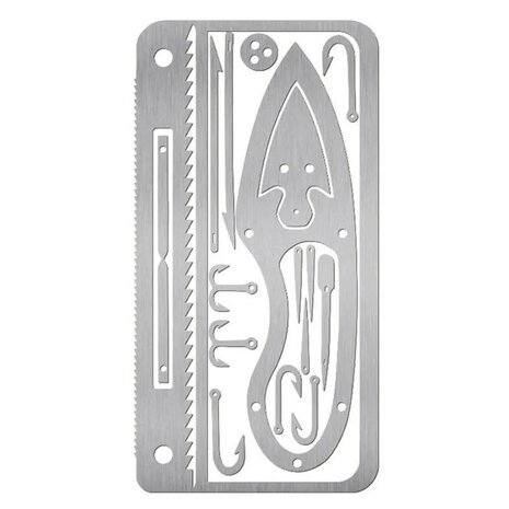 PSK EDC survival kaarten set 4-delig met tas, RVS