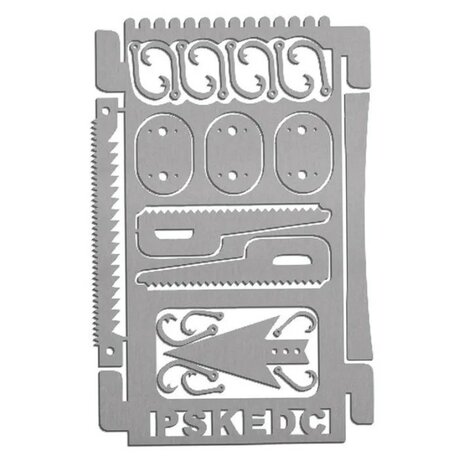 PSK EDC survival kaarten set 4-delig met tas, RVS