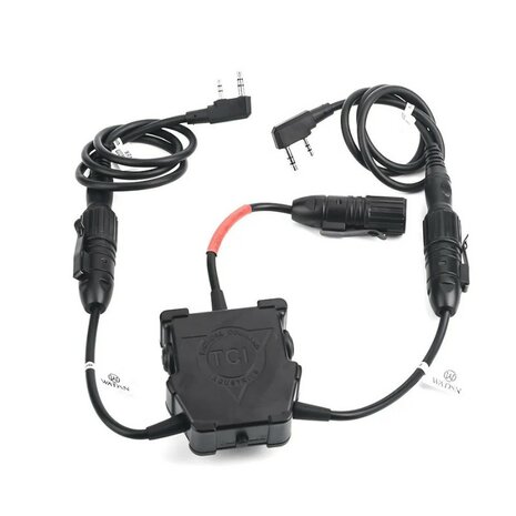 WADSN R3 Kenwood / Nato jack dual TCI PTT headset adapter  2-pens aansluiting