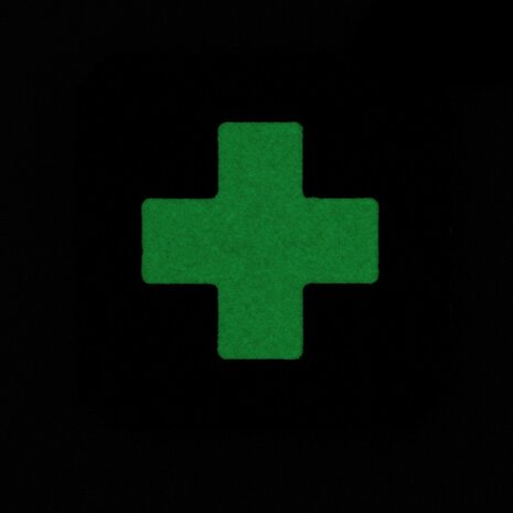 M-Tac Patch Medic Cross Laser Cut, 45 x 45 mm, GID Fluorescerend reflecterend, zwart / wit