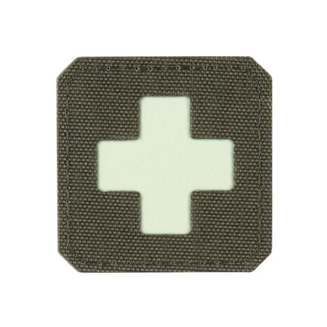 M-Tac Patch Medic Cross Laser Cut, 45 x 45 mm, GID Fluorescerend reflecterend, groen / wit