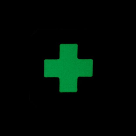 M-Tac Patch Medic Cross Laser Cut, 45 x 45 mm, GID Fluorescerend reflecterend, groen / wit