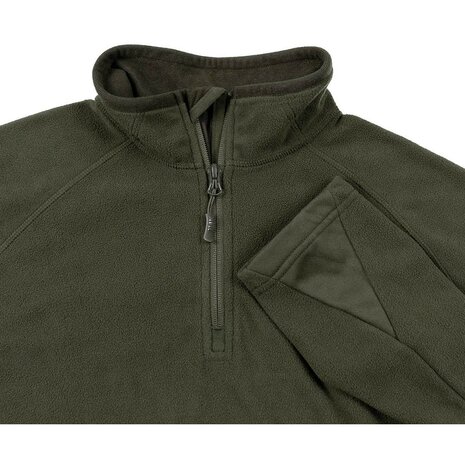 MFH schipperstrui met col en rits, microfleece 200g/m2, legergroen