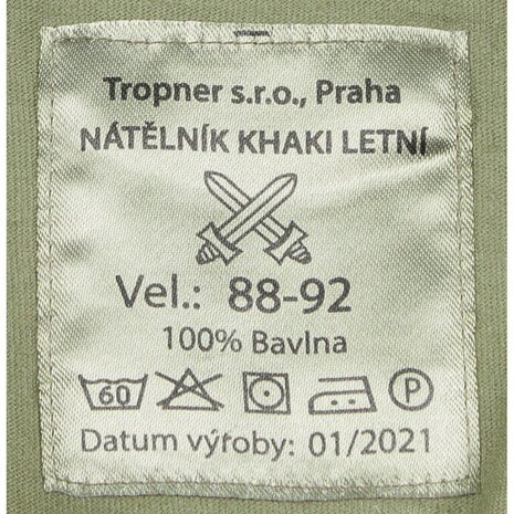 Tsjechische leger T-shirt, Light-olive, katoen