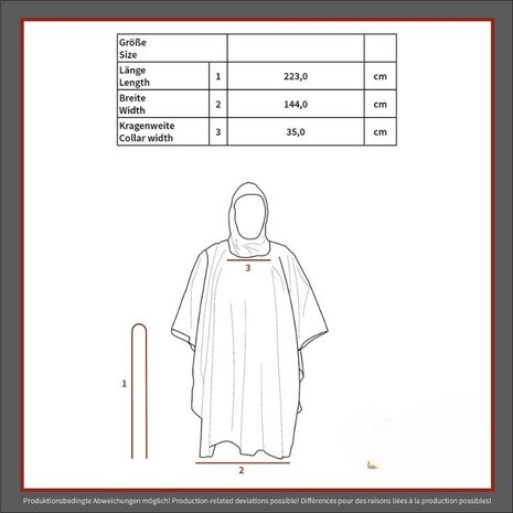 MFH Poncho, Rip Stop, M05 camo, 144 x 223 cm